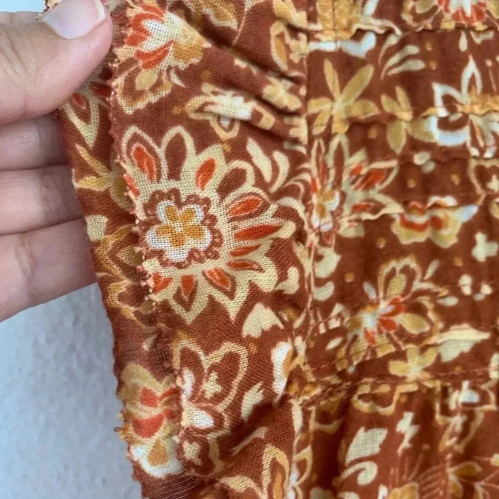 🩵SUNDRY Sienna Flutter Sleeve Blouse Size Boho Prairie Cottagecore Large - Picture 11 of 13